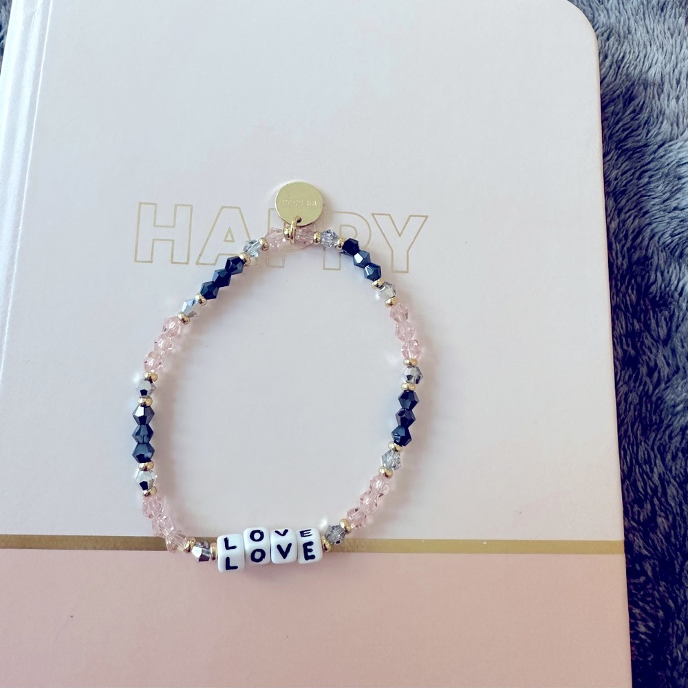Little Words Project Iridescent Baby Pink Beaded Bracelet